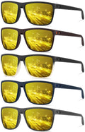 RSQQAV Night Vision Glasses for Men Night Driving Cycling Glasses Reduce Glare and Enhance Vision Lightweight Frame