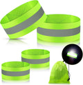 Skylety Reflective Bands - High Visibility Neon Straps for Running, Cycling & Walking | 4 Pieces