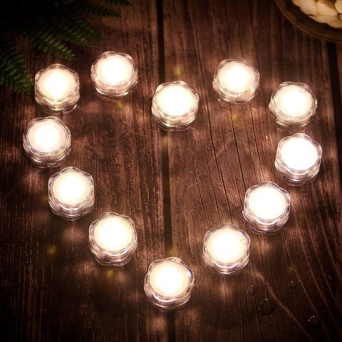 AGPTEK LED Submersible Battery Tea Light Candles - Waterproof for Wedding & Party Decor | Warm White