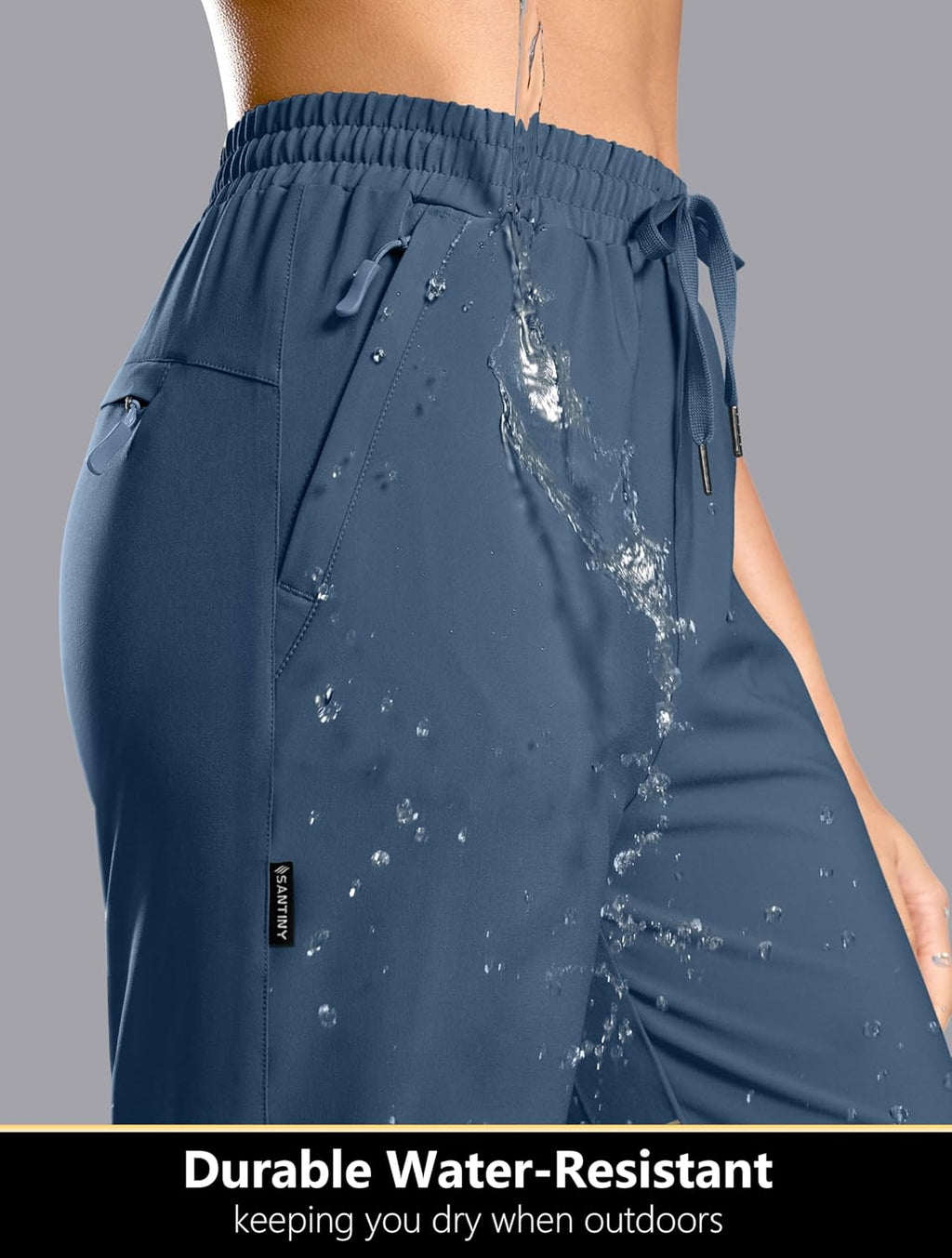 SANTINY Women's Hiking Shorts - Lightweight 13" Bermuda Style with 3 Zipper Pockets | Quick Dry