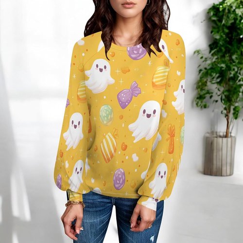 Domirica Halloween Sweatshirt - Funny Long Sleeve Top for Women | Vintage Comfy Design