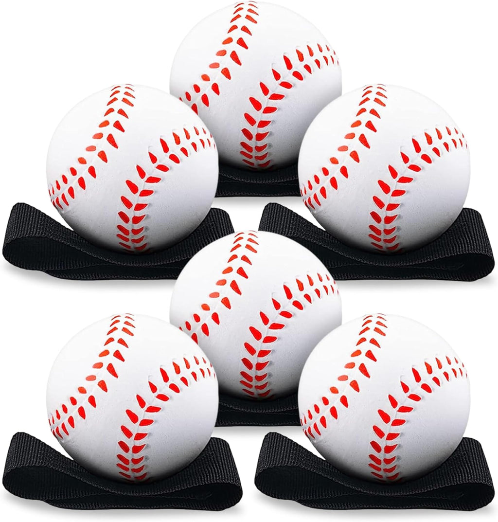 Playbees Reactive Practice Baseballs - Elastic Cord Training Balls for Kids | 6-Pack Fun Outdoor Activity