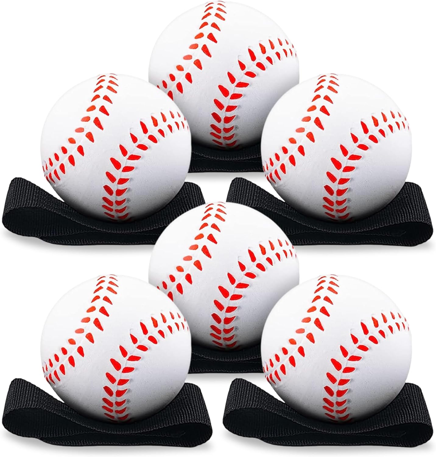 Playbees Reactive Practice Baseballs - Elastic Cord Training Balls for Kids | 6-Pack Fun Outdoor Activity