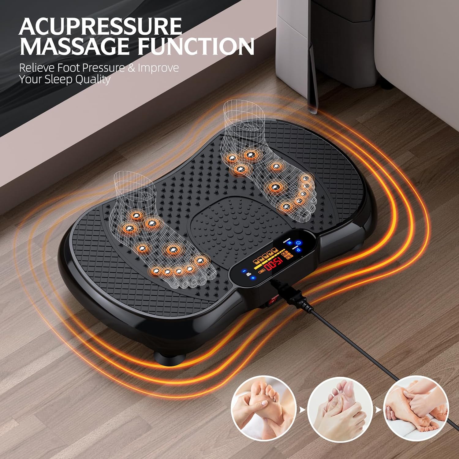 PBYRD Vibration Plate Exercise Machine - Full Body Workout & Lymphatic Drainage | 330lbs Capacity