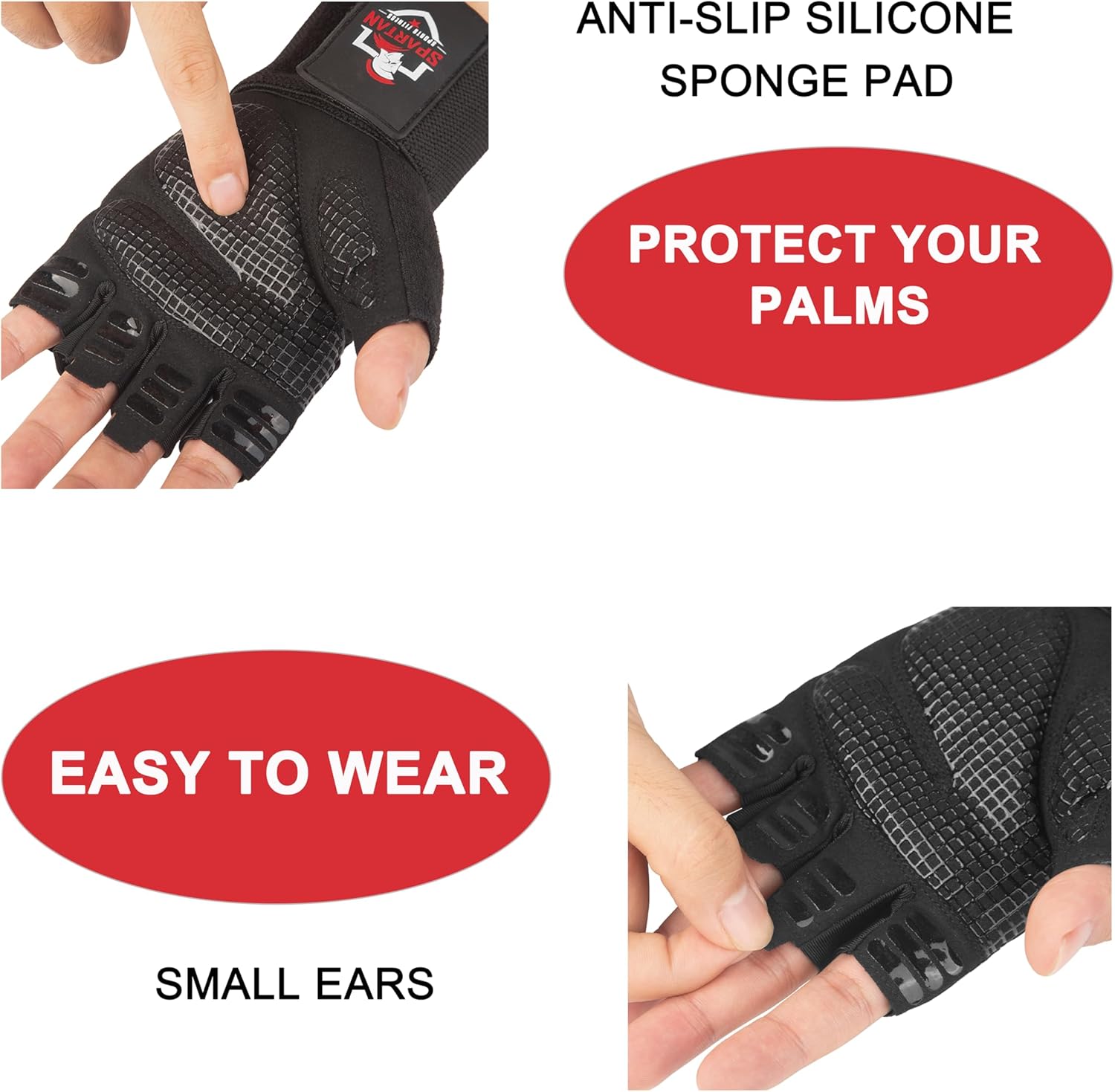 Spartan Gym Gloves - Weight Lifting Gloves with Wrist Support & Breathable Non-Slip Grip | Full Palm Protection for Men & Women
