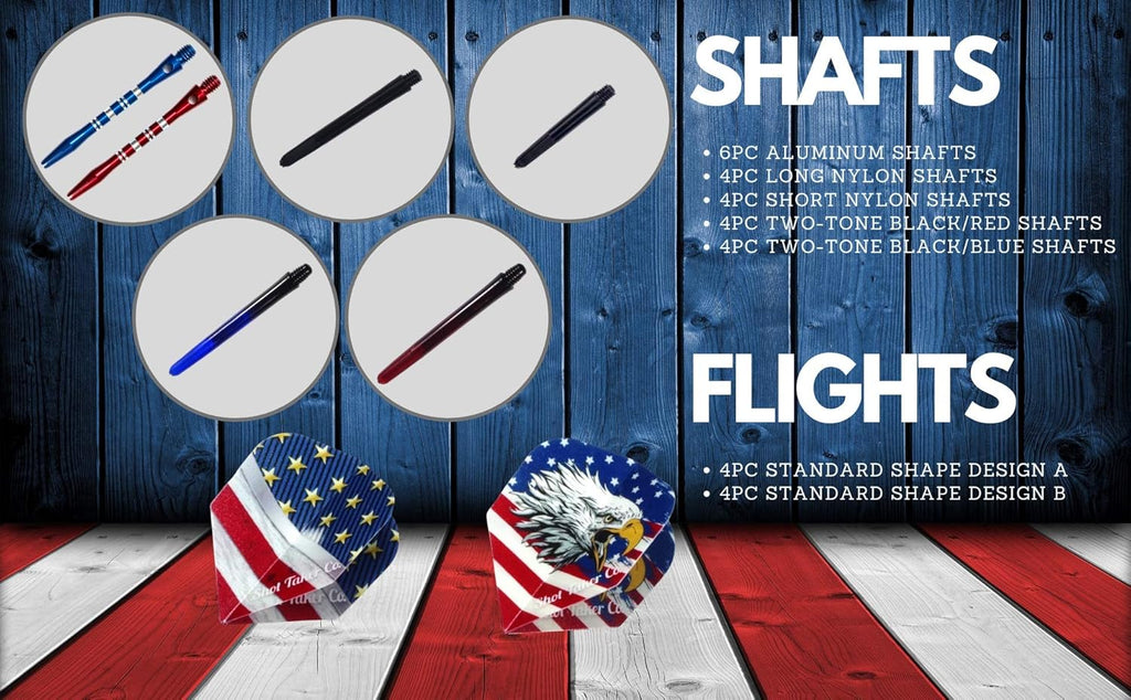 Steel Tip Darts Set - Professional Darts with Brass Barrels & Accessories | Complete Dartboard Kit