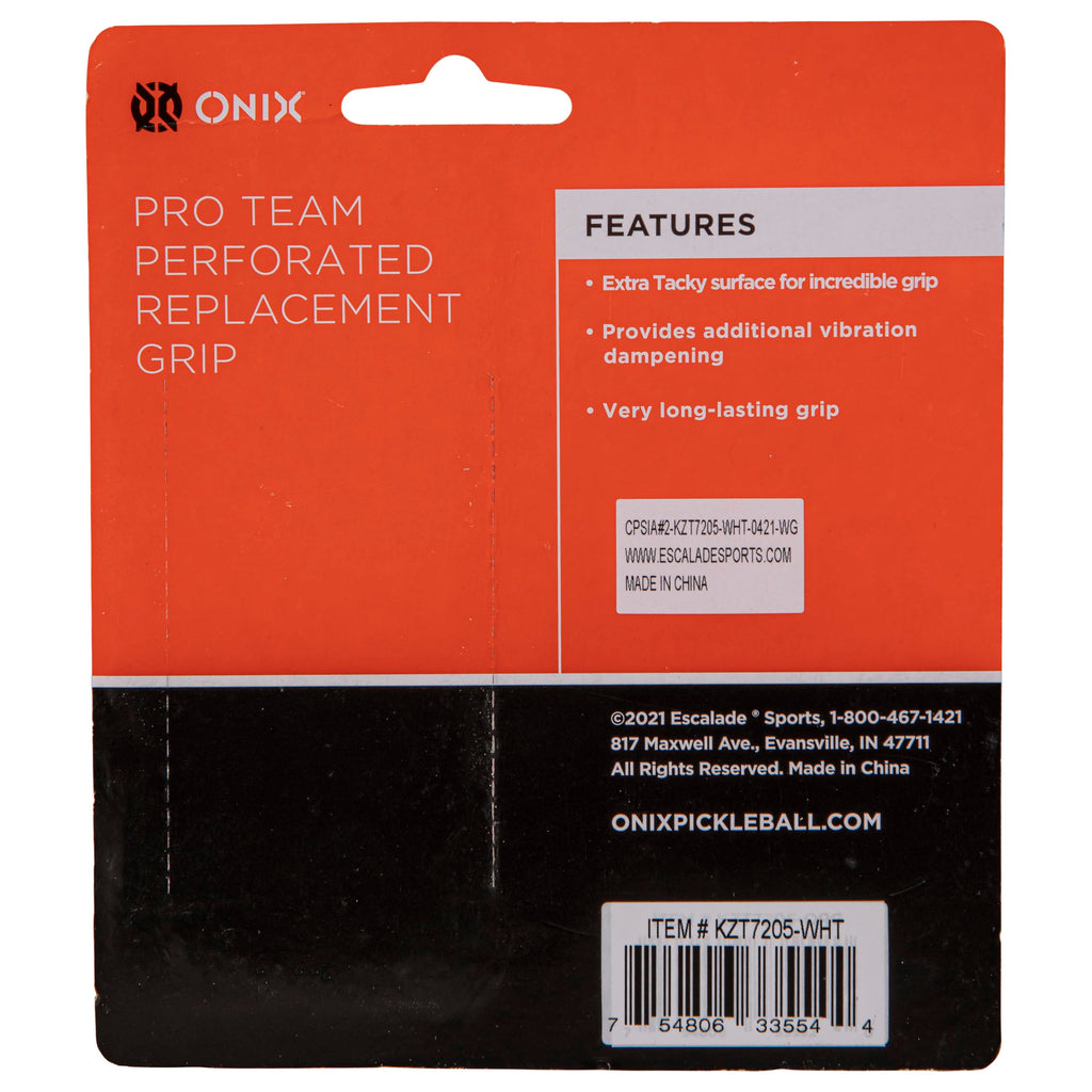 ONIX Pickleball Pro Team Perforated Replacement Grip — Black/Orange for Superior Comfort, Enhanced Control, and Long-Lasting Performance During Play