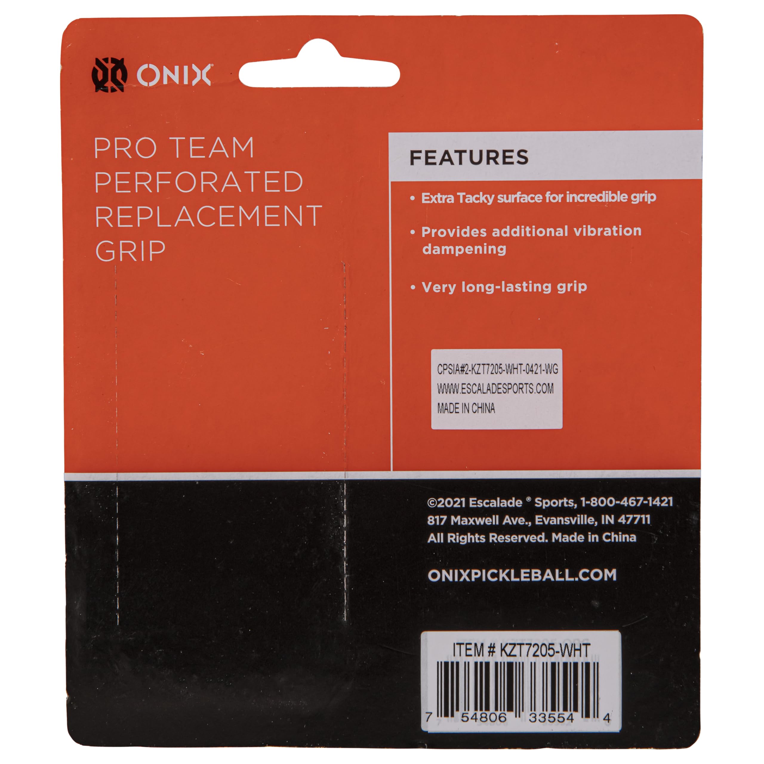 ONIX Pickleball Pro Team Perforated Replacement Grip — Black/Orange for Superior Comfort, Enhanced Control, and Long-Lasting Performance During Play