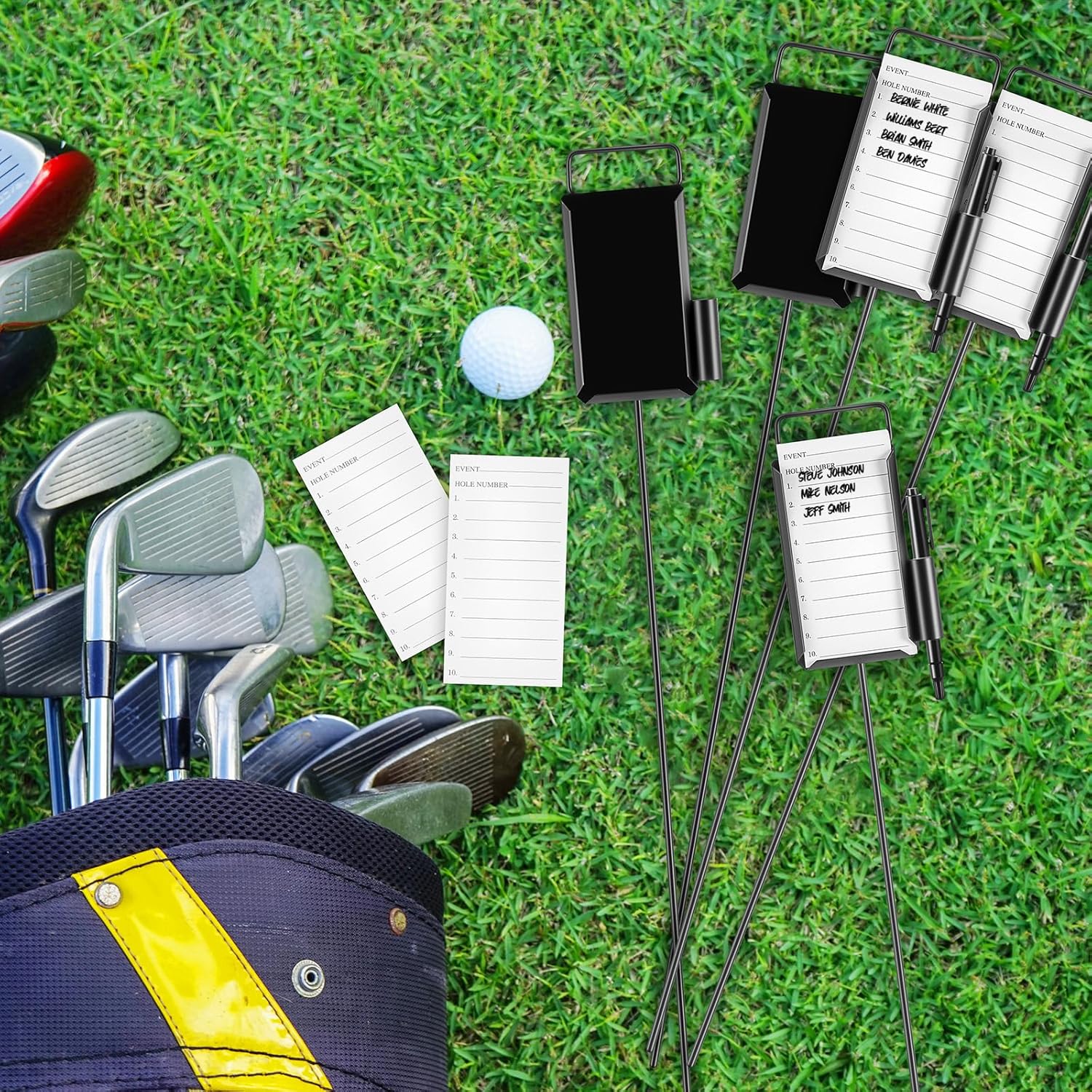 Shappy Golf Proximity Marker Set - Closest to The Pin CTP Markers with Black Pens | 4 or 6 Pack
