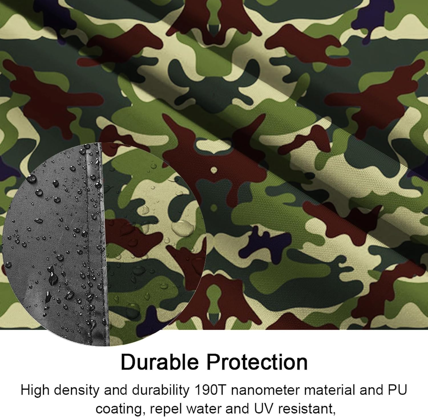 Roctee Waterproof Bicycle Cover - Wind & Rain Protection for XL Mountain & Road Bikes | Black & Camo, 78.7''L x 27.6''W x 43.3''H