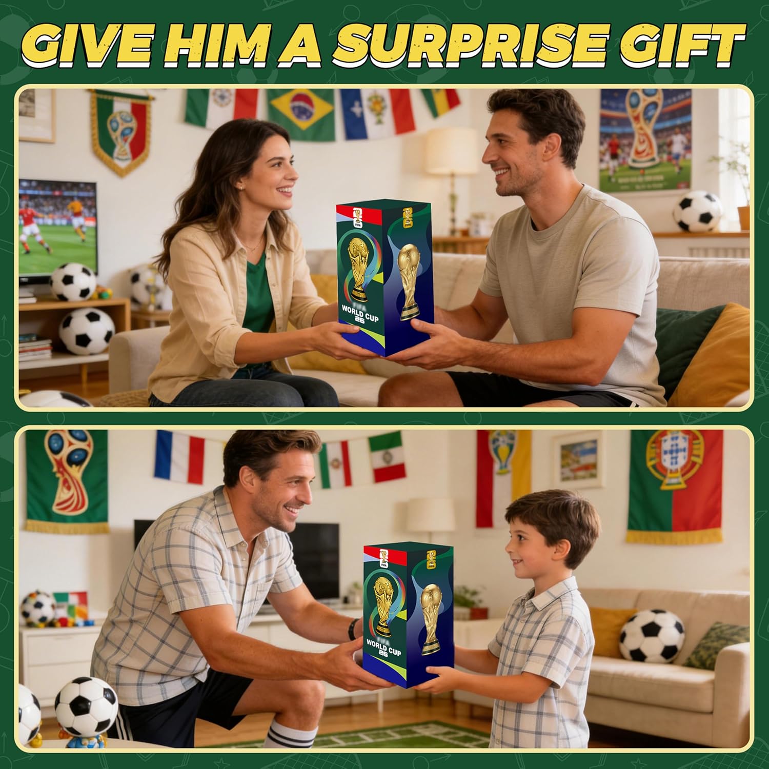 World Cup Trophy Replica 2026 - Mini PVC Souvenir & Decoration for Football Fans