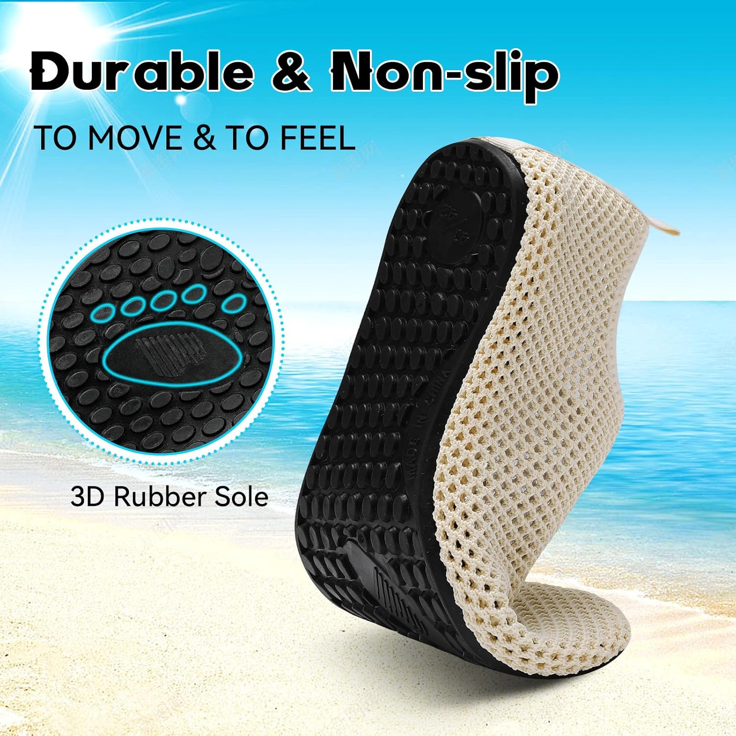 Scurtain Barefoot Water Shoes - Quick-Dry Aqua Socks for Beach & Swim | Unisex Summer Sandals