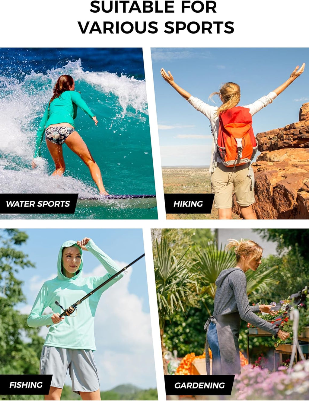 Willit UPF 50+ Sun Protection Hoodie - Lightweight Long Sleeve Shirt for Hiking & Fishing
