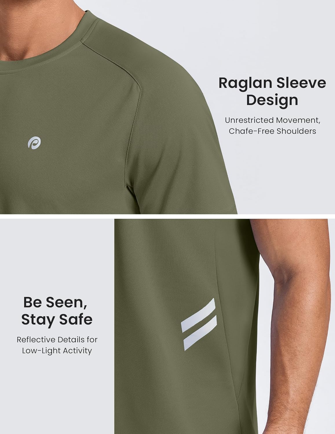 PINSPARK Men's Quick Dry Athletic T-Shirts - Moisture-Wicking Short Sleeve Gym Tee