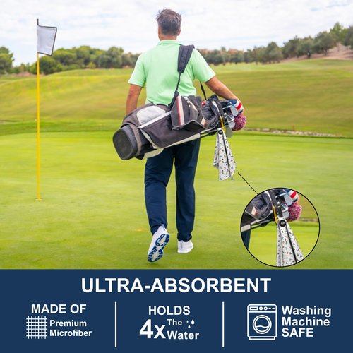 Magnetic Caddy Shack Parody Funny Golf Towel – Large 16"x24" Microfiber Waffle Clean Golf Club Ball Magnet Clip Hang Bag Cart Strong Premium Strength Ultra Absorbent Gear Men