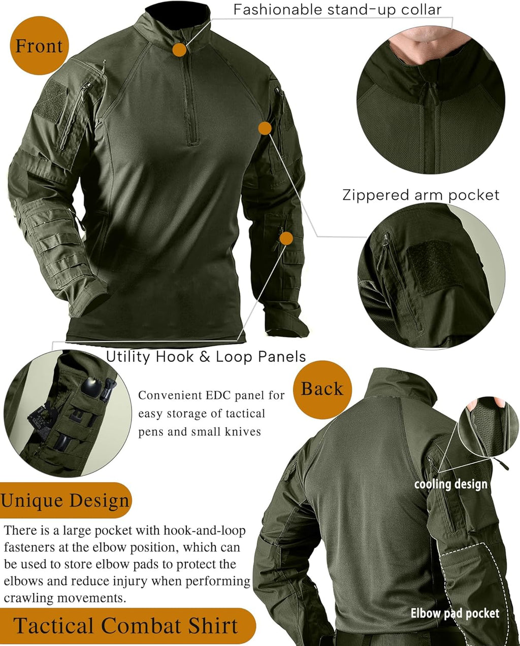 Skiennix Men's Tactical Uniform Suit - Durable Military Combat Shirt & Pants Set for Airsoft & Hunting