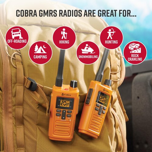 Cobra TrailBlazer 250 GMRS Radio (2-Pack) – AA Battery Powered with USB-C Charging, Compact 2.5W Long Range Walkie Talkies, NOAA, Programmable Software, Removable Antenna, Repeater Capable