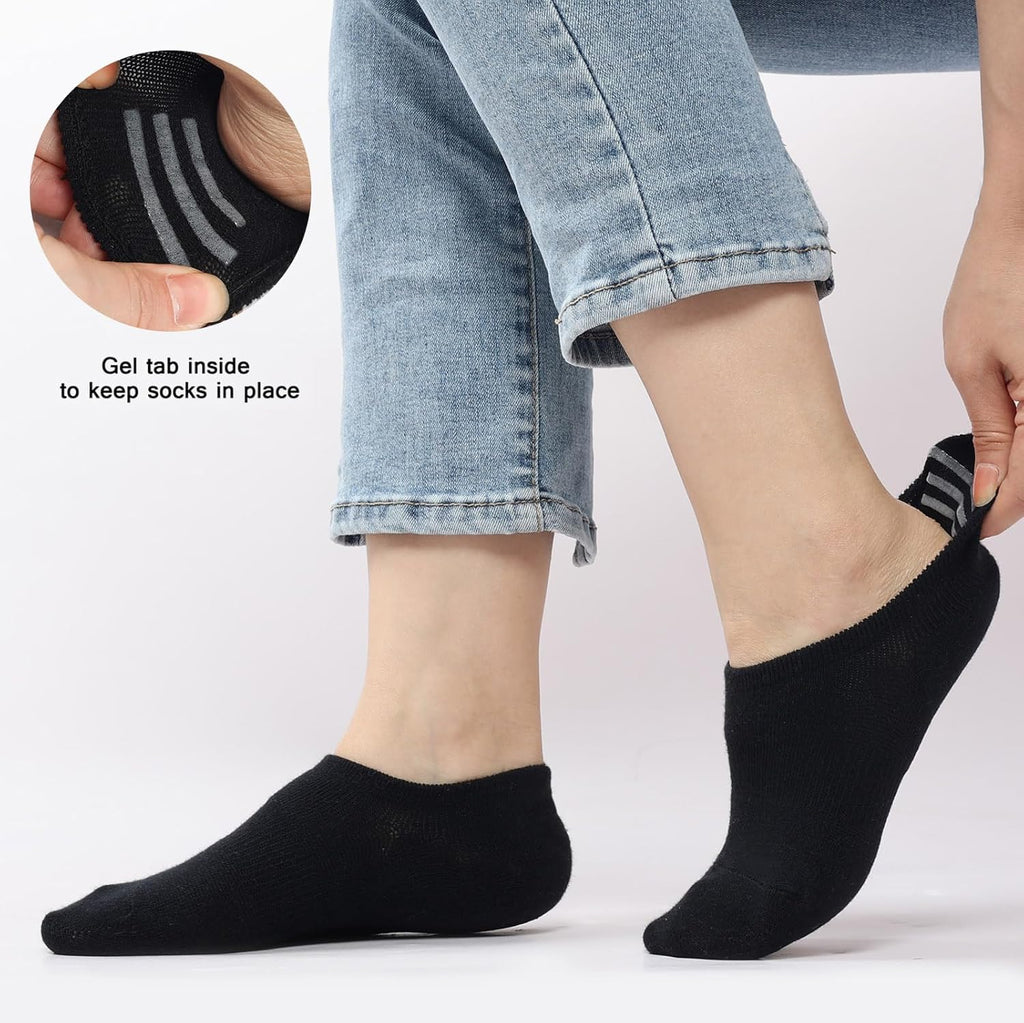 Skiennix No Show Socks for Women - Low Ankle Athletic Footies with Anti-Slip Design | 6/8 Pairs