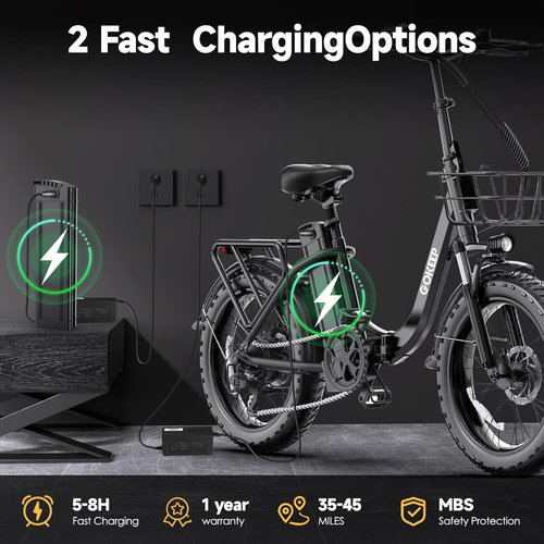 **Skiennix Electric Bike - 20" Fat Tire Folding EBike with 1300W Motor, 52V Battery & 35-Mile Range**