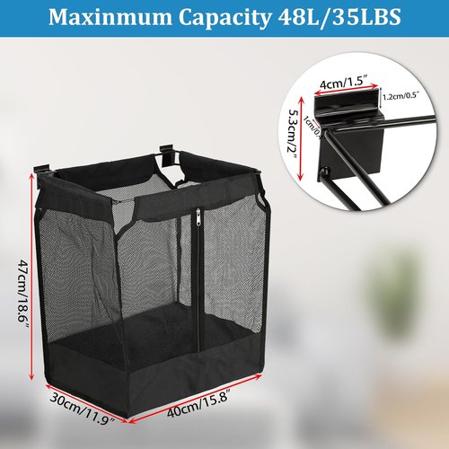 Kokone Wall Hanging Basket - Mesh Storage Organizer for Slat Walls | Ideal for Sports Balls, 16x12x17 IN