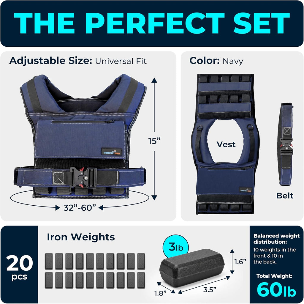 Skiennix Adjustable Weighted Vest - Enhance Fitness & Strength Training for Men and Women