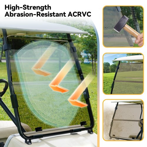 MIXOPOLY Golf Cart Windshield for Club Car Ds (Fit for 2000.5-up, Tinted)