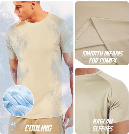 BRISIRA Coolmax Cooling Workout Shirts - Quick Dry Moisture-Wicking Athletic Tees for Men | Short Sleeve