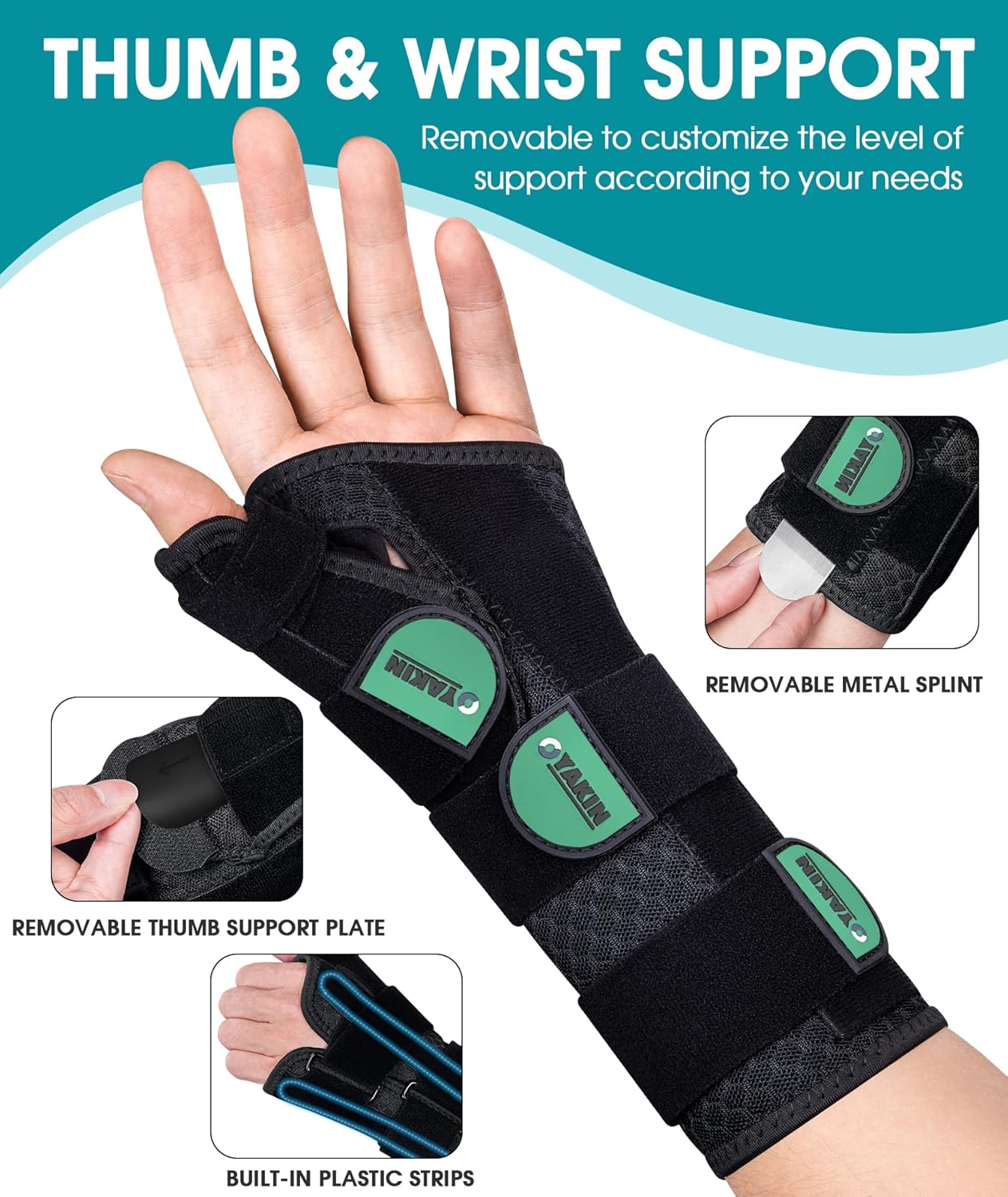 Oyakin Wrist Brace - Thumb Support for Carpal Tunnel & De Quervain's | Left Hand Splint for Men & Women