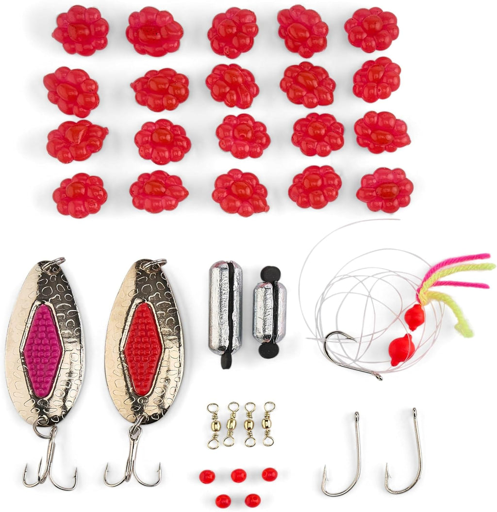 Plano Tackle Box | Three-Tray Salmon Kit with Deep Storage - Maroon/Grey, Rust-Proof Brass Latch