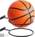 Skiennix Mounted Ball Wall Storage Rack - Universal Metal Holder for Basketball, Football, Volleyball, Soccer - Black