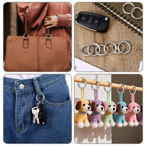 100 Pcs Spring O Rings Round Carabiner Snap Clip, 28MM Zinc Alloy Round Keychain Spring O Ring Clip, Bag, Purse, Handbag