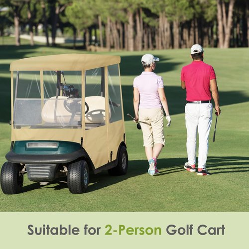 SHANTRA Golf Cart Enclosure, Golf Cart Cover for 2 Passengers with 4-Sided Transparent Windows, Portable & Universal Rain Cover with Carrying Bag - 54 x 41 x 53 inch, Waterproof
