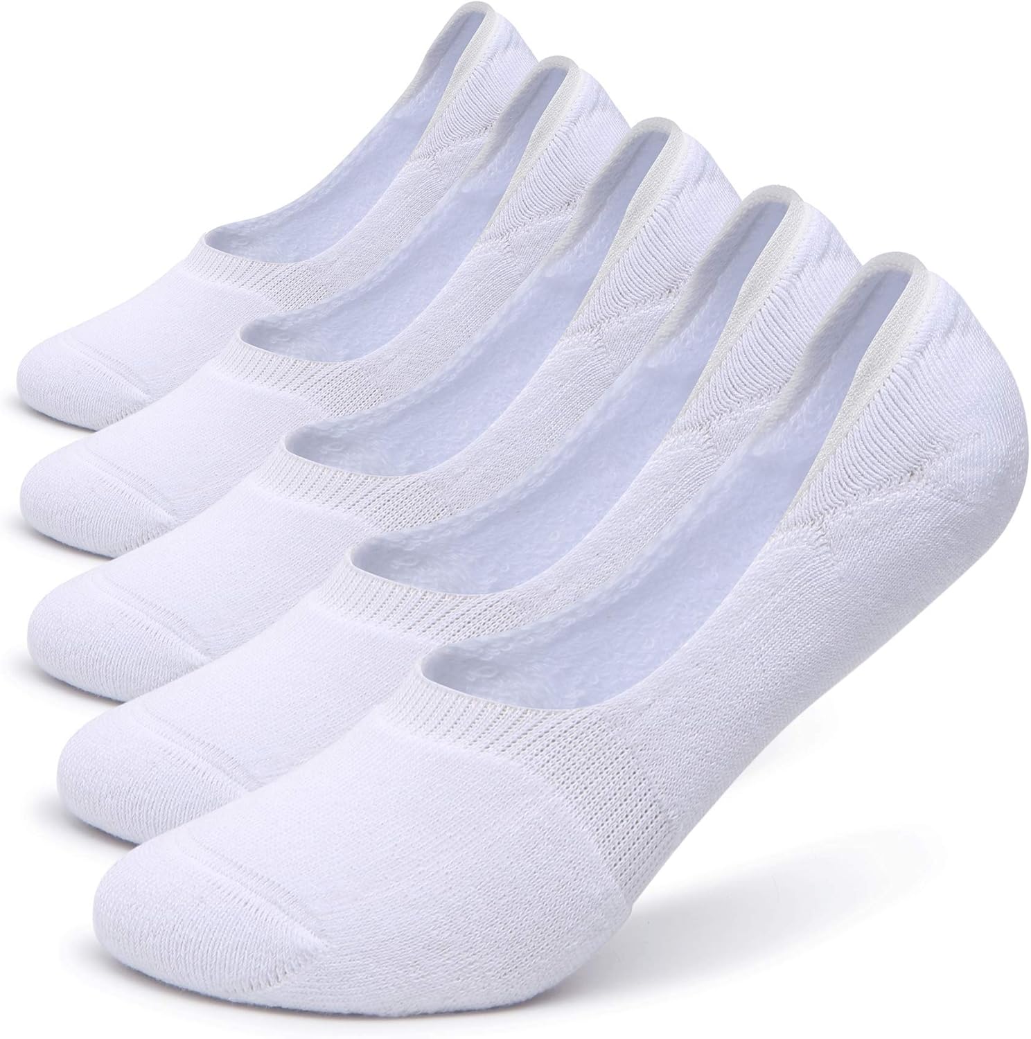 Pareberry Women's Non-Slip Boat Liner Socks - Thick Cushion Cotton, Casual Low Cut | 5/10 Pack