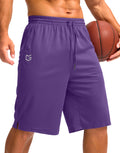 Men's Athletic Shorts with Pockets 9" / 11" Long Basketball Shorts Lightweight Quick Dry Gym Workout Shorts for Men(Purple,XXL)