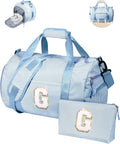 Skiennix Girls Travel Duffle Bag - Customized Overnight Bag with Shoe Compartment & Makeup Pouch | Perfect Birthday Gift for 9-Year-Old (Letter G)