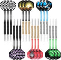 CyeeLife Professional Steel Darts Set - 18 Metal Tip Darts with Shafts & Flights for Beginners