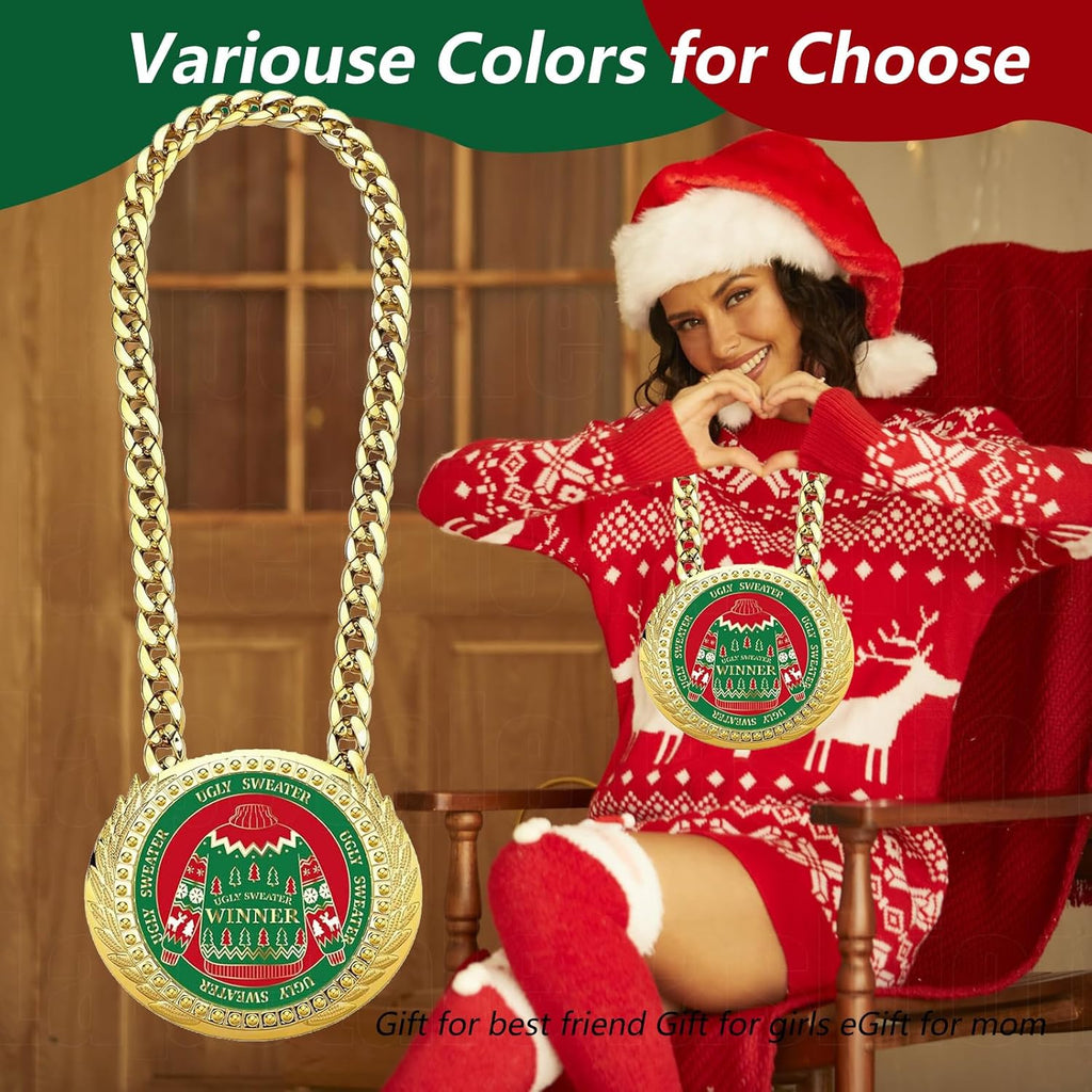 Skiennix Turnover Chain - 6" Gold Awards Medal Goat Trophy Necklace for Sports Achievements | MVP Gift