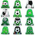 Soccer Themed 12-Pack Drawstring Gift Bags for Kids – Green Mini Soccer Party Favor Bags