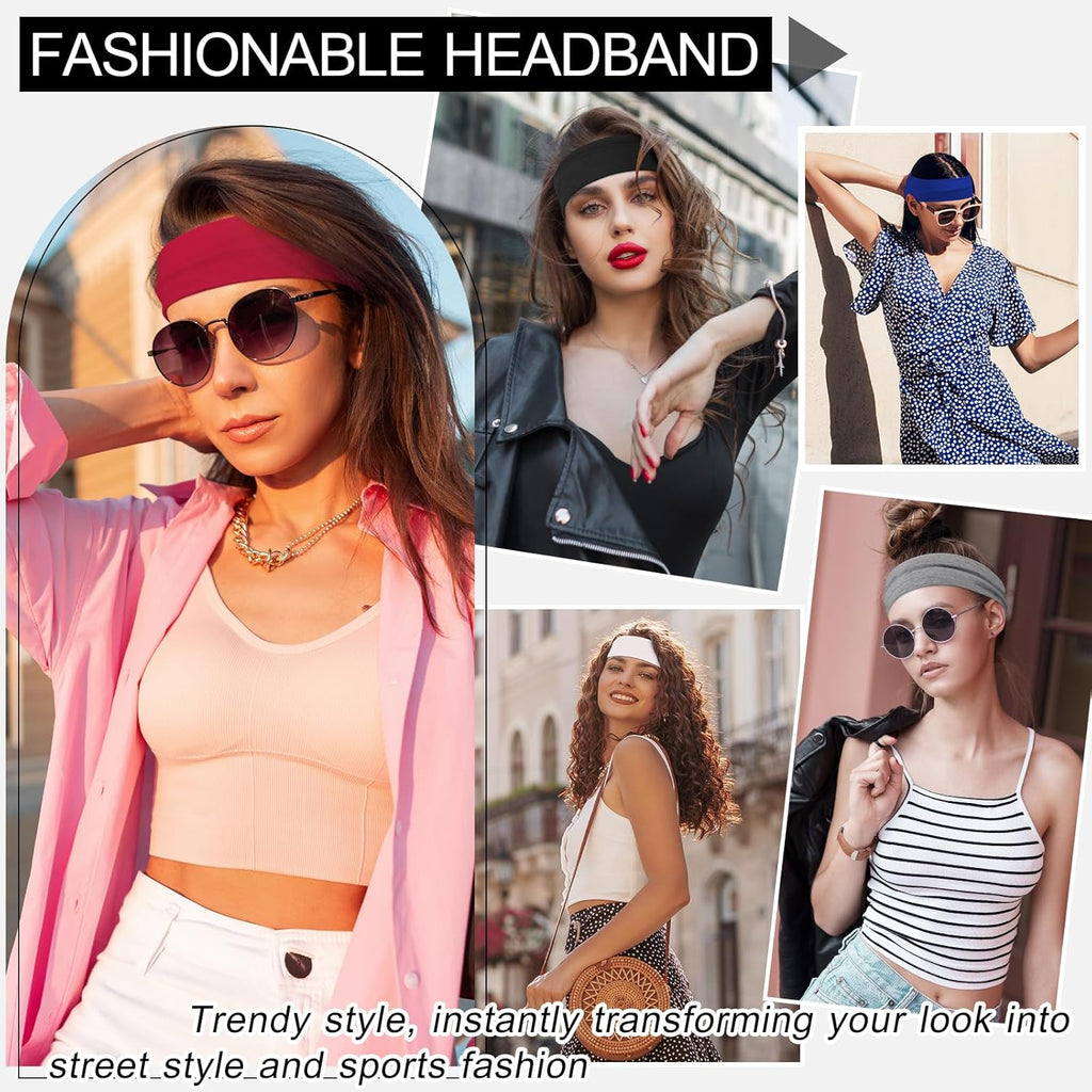 Skiennix 10 PCS Headbands - Non-Slip Cotton for Sports & Outdoor Activities | Perfect for Running, Yoga, Gym