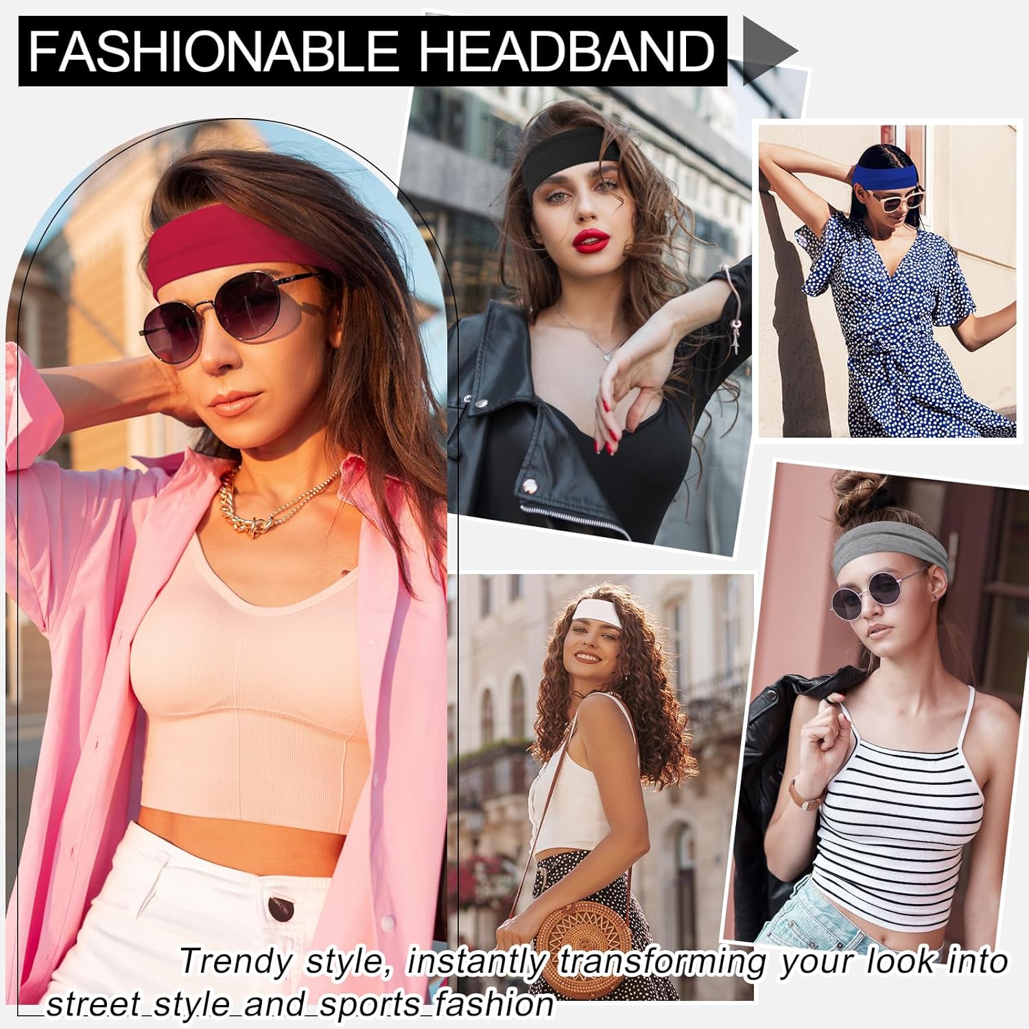 Skiennix 10 PCS Headbands - Non-Slip Cotton for Sports & Outdoor Activities | Perfect for Running, Yoga, Gym