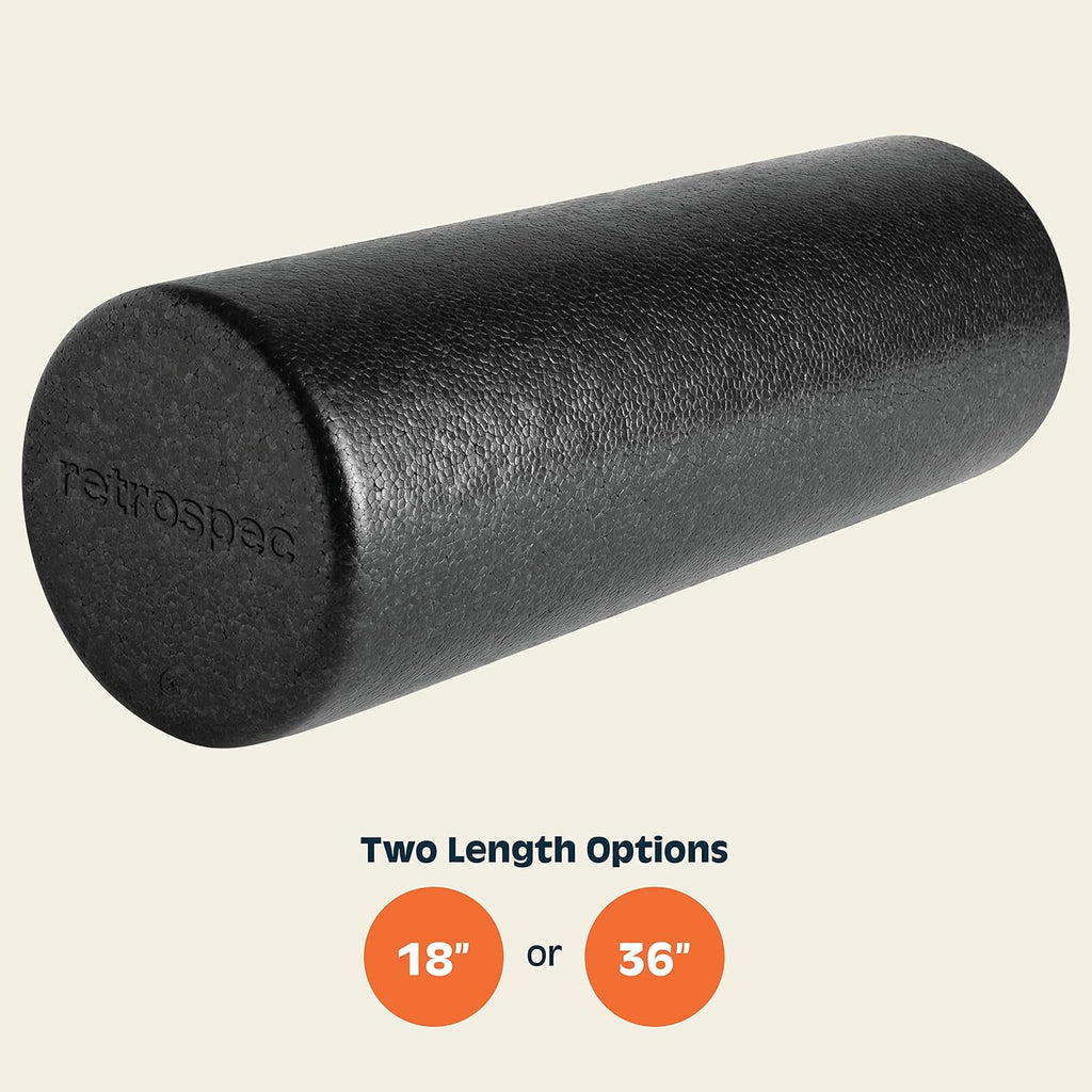 Retrospec Relief Foam Roller - High-Density EPP Extra Firm for Muscle Recovery | 18" & 36" Sizes