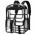 gdbis Heavy Duty Clear Backpack for Stadium Events, Large Capacity Clear Bookbag Transparent Backpack with Reinforced Strap for College Work Travel Concerts Security - Black