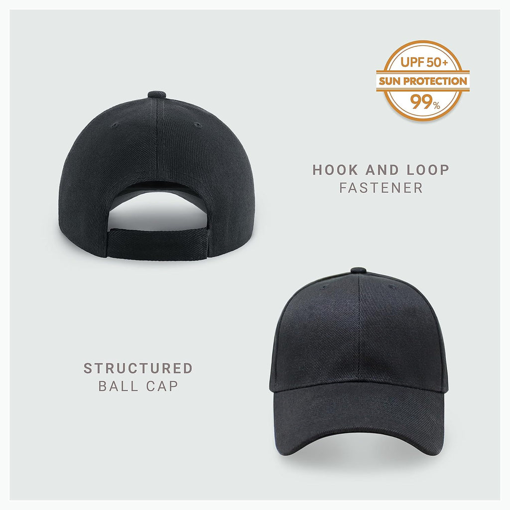 Skiennix 2-Pack Classic Structured Baseball Caps - Adjustable Snapback for Custom Embroidery | Outdoor & Work Use