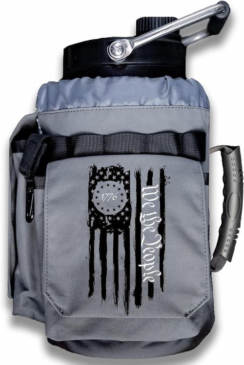 Iron Infidel Battle Bottle - 128 oz Insulated Tactical Water Jug with Dual Carry Handles & Rugged Sleeve