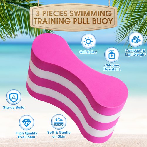 Outus 3 Pieces Swim Pull Buoy 5-Layer Leg Float Eva Pool Buoy Legs Hips Support Swim Gear Soft Swimming Pull Float Pool Training Aid for Kids Adults Beginners
