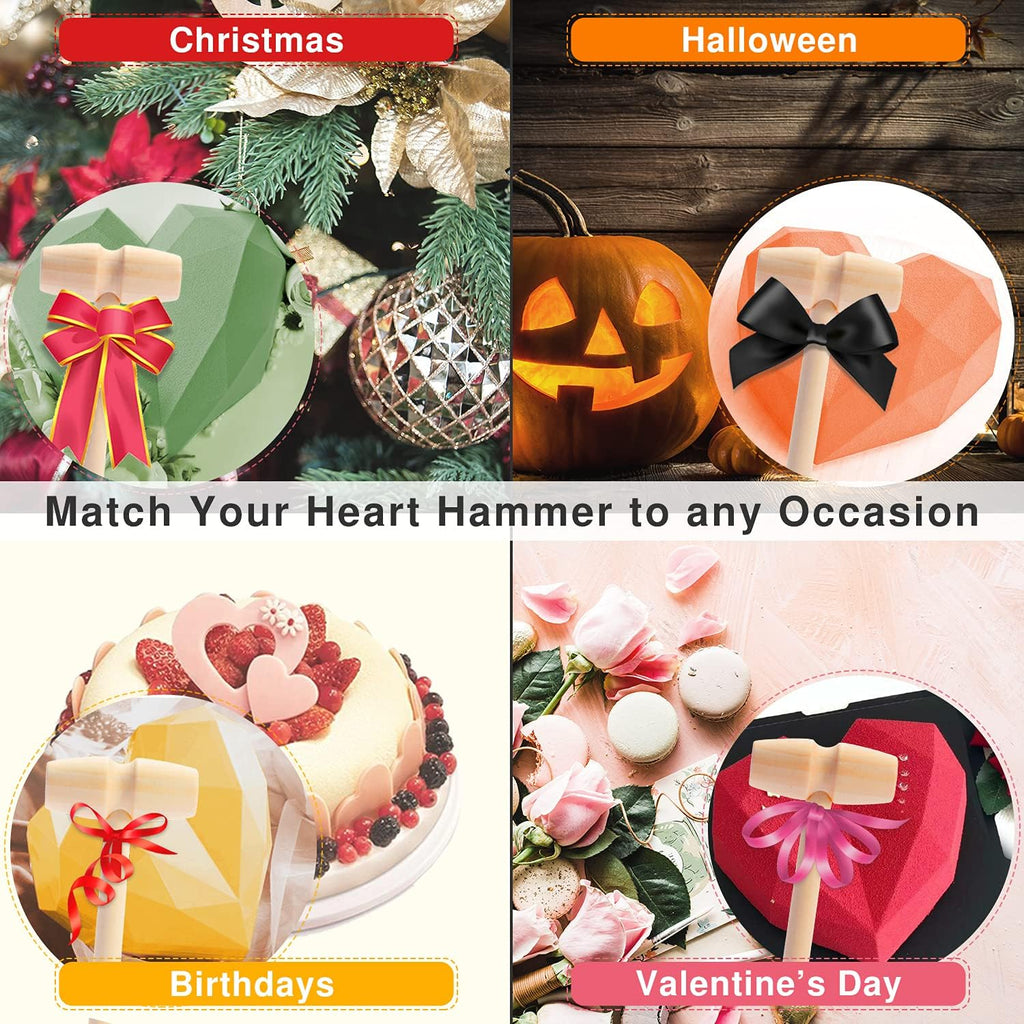 Skiennix Wooden Hammer Set - Mini Mallet for Breakable Chocolate Hearts | 75 Pieces