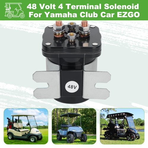 10L0L Heavy Duty 48V 4-Terminal Solenoid for Club Car, EZGO, Yamaha Golf Carts - Compatible with Club Car 101883601, EZGO 73231G01, Yamaha JR1-H1950-00 - 586 Series