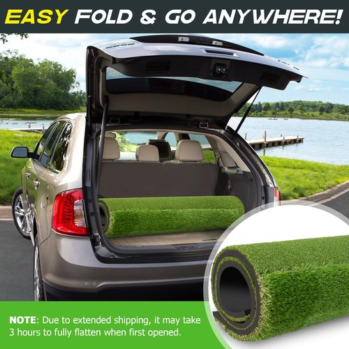 Bltend Dual-Turf Golf Mat: 5x4ft 21MM Heavy-Duty Golf Hitting Mats Practice Outdoor/Indoor, Artificial Turf Training Matt with 9 Balls, 8 Tees for Driving, Chipping, Swing in Backyard/Simulators
