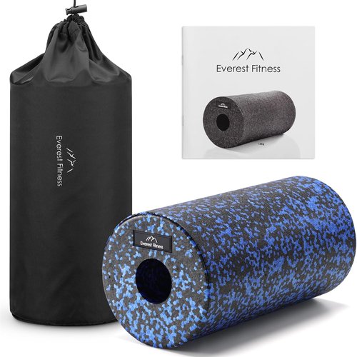 Foam Roller - Medium Density Foam for Deep Tissue Massage | Relieve Back Pain - Black/Blue