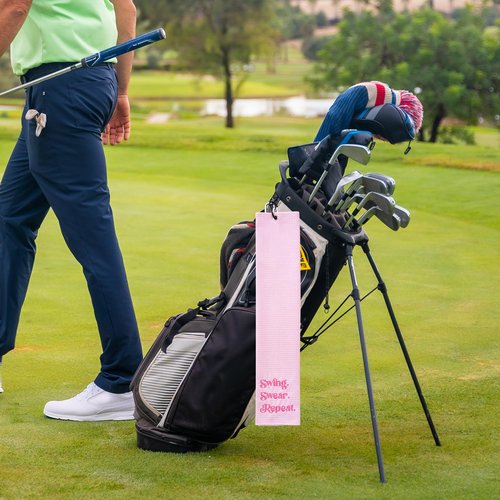 ZEETY Golf Towel for Golf Bags – 16" x 24" Embroidered Women’s Microfiber Golf Towel with Clip Holder, Unique Golf Accessories and Gifts
